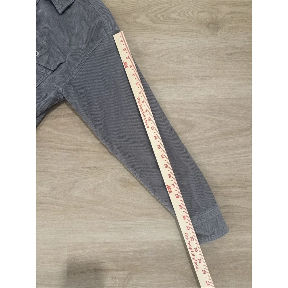 Levi's Silver Tab Gray Corduroy Long Sleeve Shirt Men's A Loose Fit 2 Pocket
